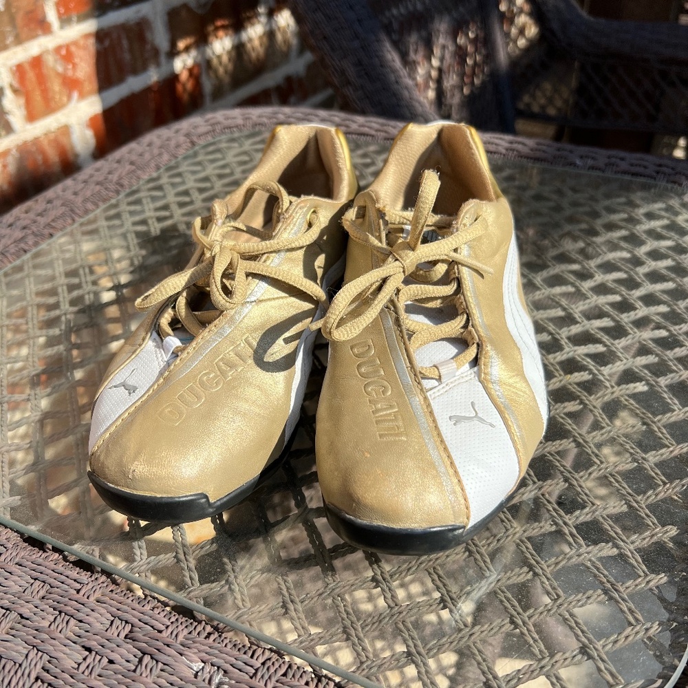 Gold & White Puma Ducati MotoGP Sneakers - Special Edition